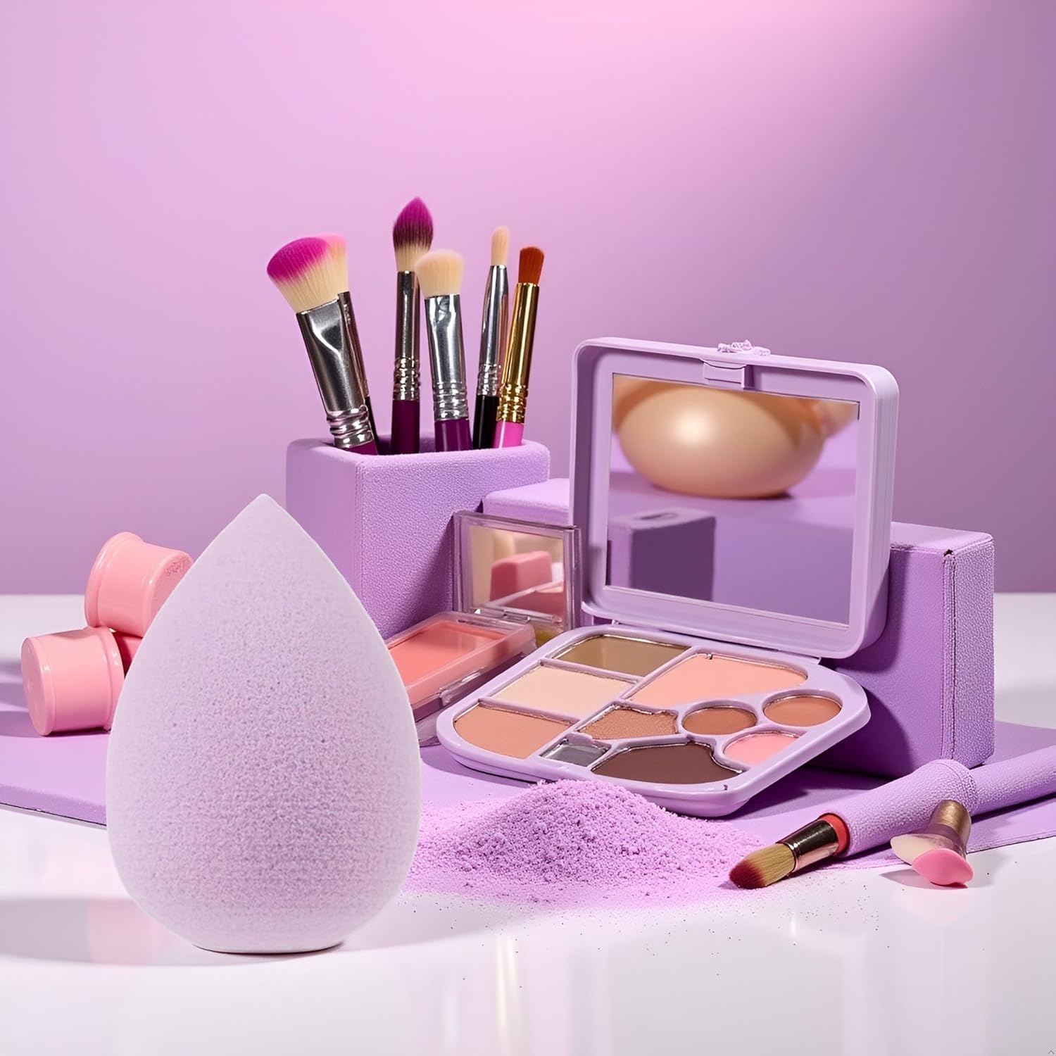 Esponja Jowxsx para corrector, llega a ojeras y rincones con precisión.